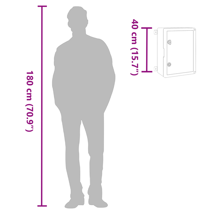 Armadio di controllo IP65 impermeabile grigio 30x16.5x40 cm in plastica ABS