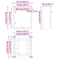 Cabinet di Controllo IP65 Impermeabile Grigio 50x22x60 cm Plastica ABS