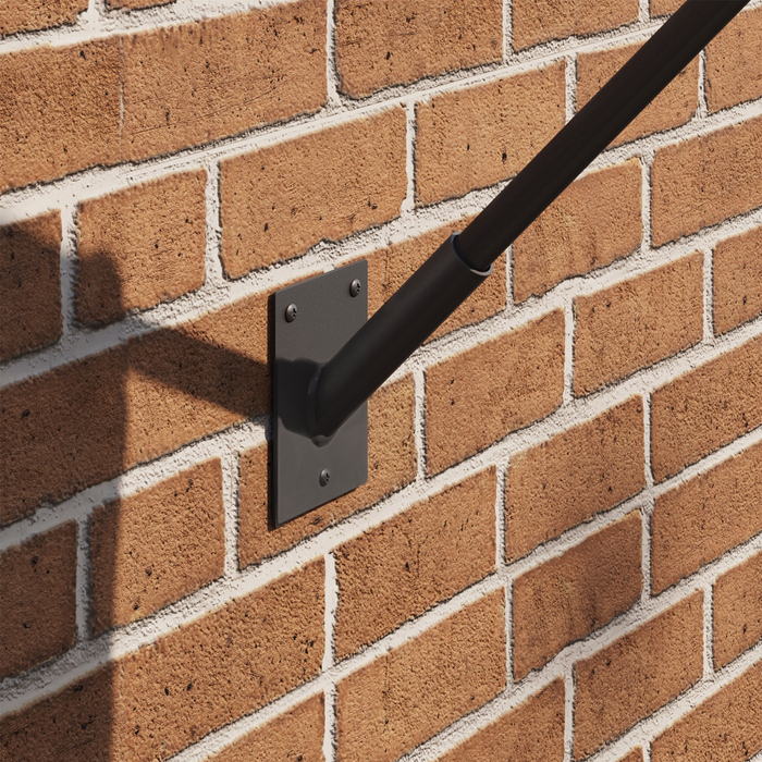 Supporto per bandiera  per 1 bandiera da parete in acciaio nero