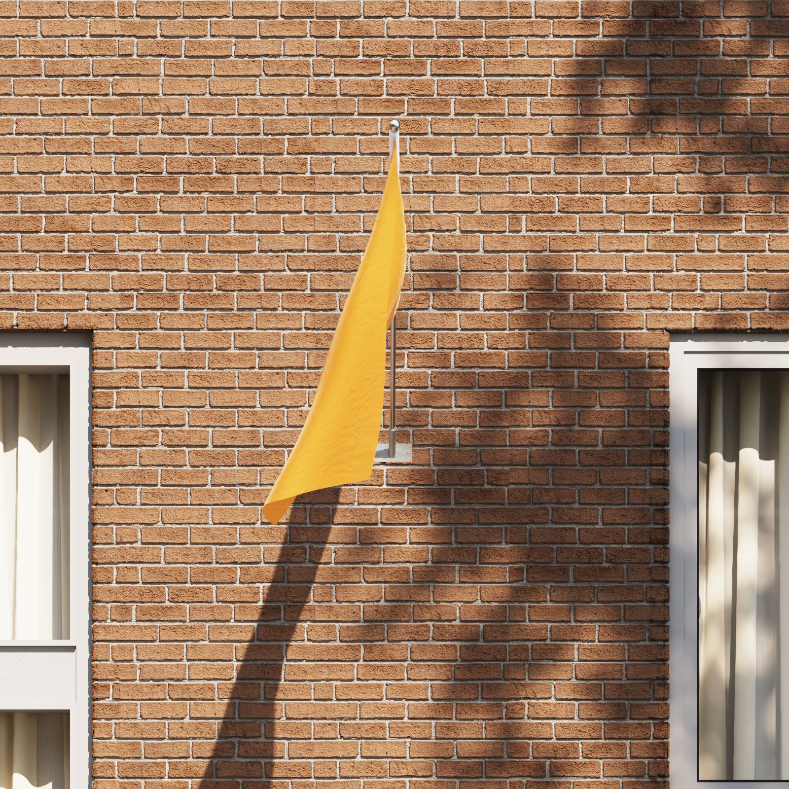 Supporto per bandiera  da muro in acciaio per 1 bandiera argento