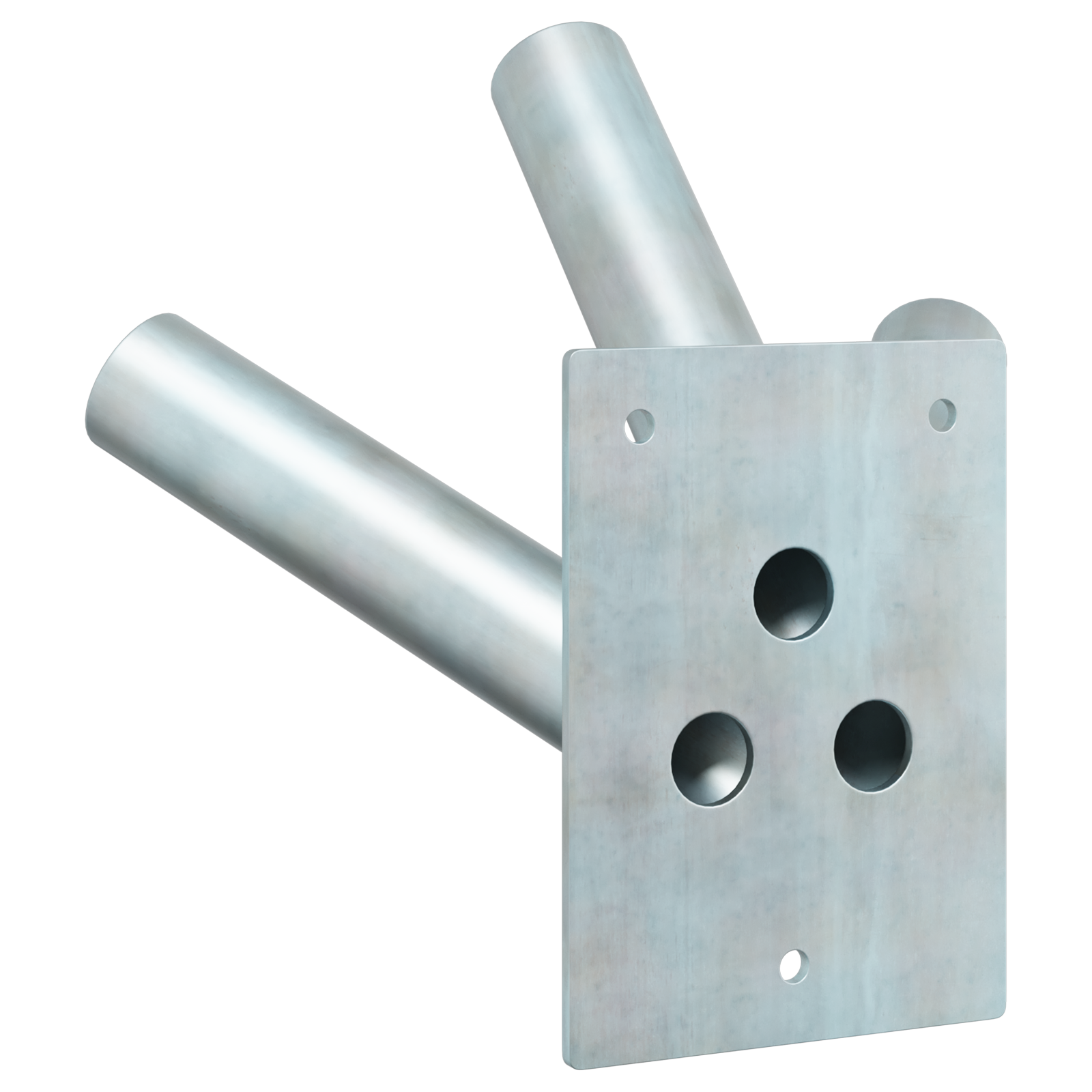 Supporto per Bandiera  per 3 Bandierine da Montare a Muro in Acciaio Argento