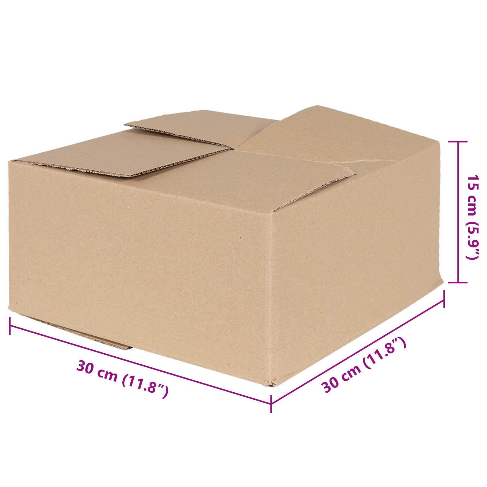 Scatola Pieghevole 50 pz 30x30x15 cm Cartone