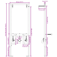 Struttura di montaggio nascosta per bidet 50x112-136 cm in acciaio