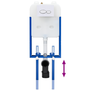 Telaio di montaggio a scomparsa per cassetta di scarico, doppio flusso in acciaio