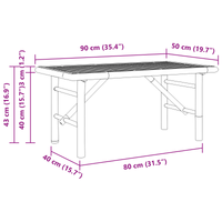 Tavolino da caffÃ¨  90x50x43 cm in bambÃ¹