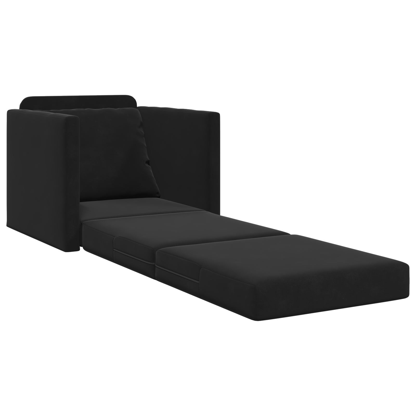 Sofa Letto Floor 2-in-1 Nero 74x77x81 cm in Velluto