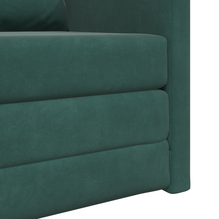 Divano Letto 2-in-1 Verde Scuro 74x77x81 cm in Velluto