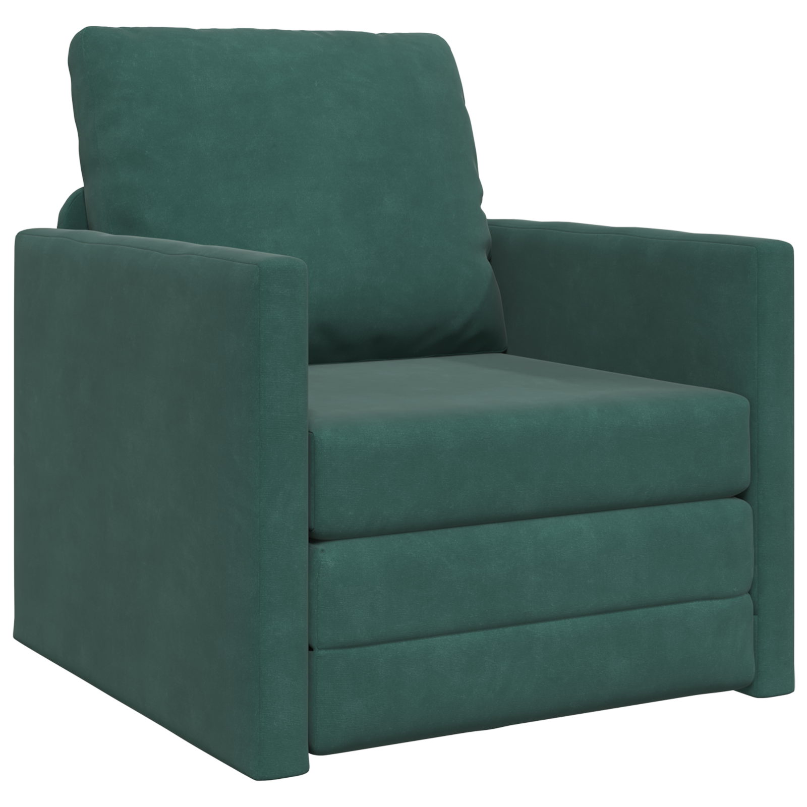 Divano Letto 2-in-1 Verde Scuro 74x77x81 cm in Velluto