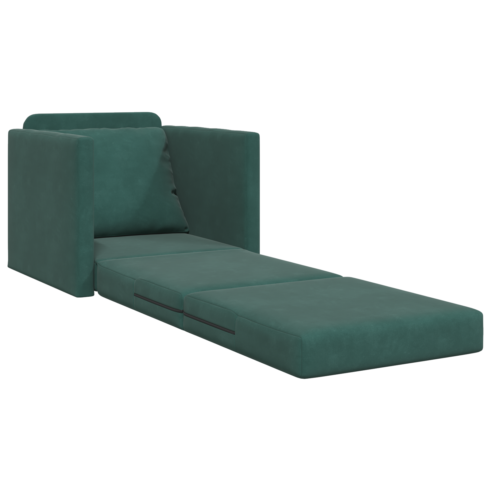 Divano Letto 2-in-1 Verde Scuro 74x77x81 cm in Velluto