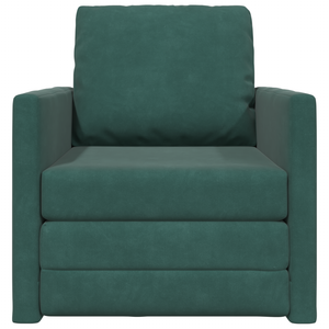 Divano Letto 2-in-1 Verde Scuro 74x77x81 cm in Velluto