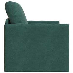Divano Letto 2-in-1 Verde Scuro 74x77x81 cm in Velluto