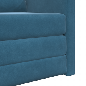 Divano Letto 2-in-1 Blu 74x77x81 cm in Velluto