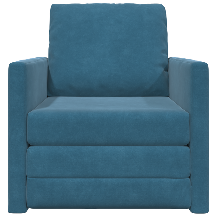 Divano Letto 2-in-1 Blu 74x77x81 cm in Velluto