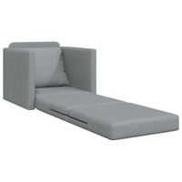 Divano Letto a Terra 2-in-1 Grigio Chiaro 74x77x81 cm Tessuto