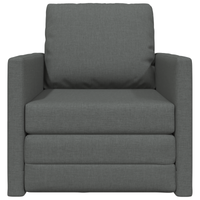 Sofa Bed Flooor 2-in-1 Grigio Scuro 74x77x81 cm Tessuto