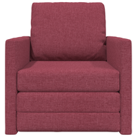 Sofa Letto 2-in-1 Rosso Borgogna 74x77x81 cm Tessuto