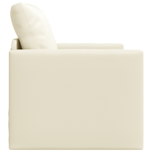 Divano Letto 2-in-1 Panna 74x77x81 cm in Pelle Sintetica