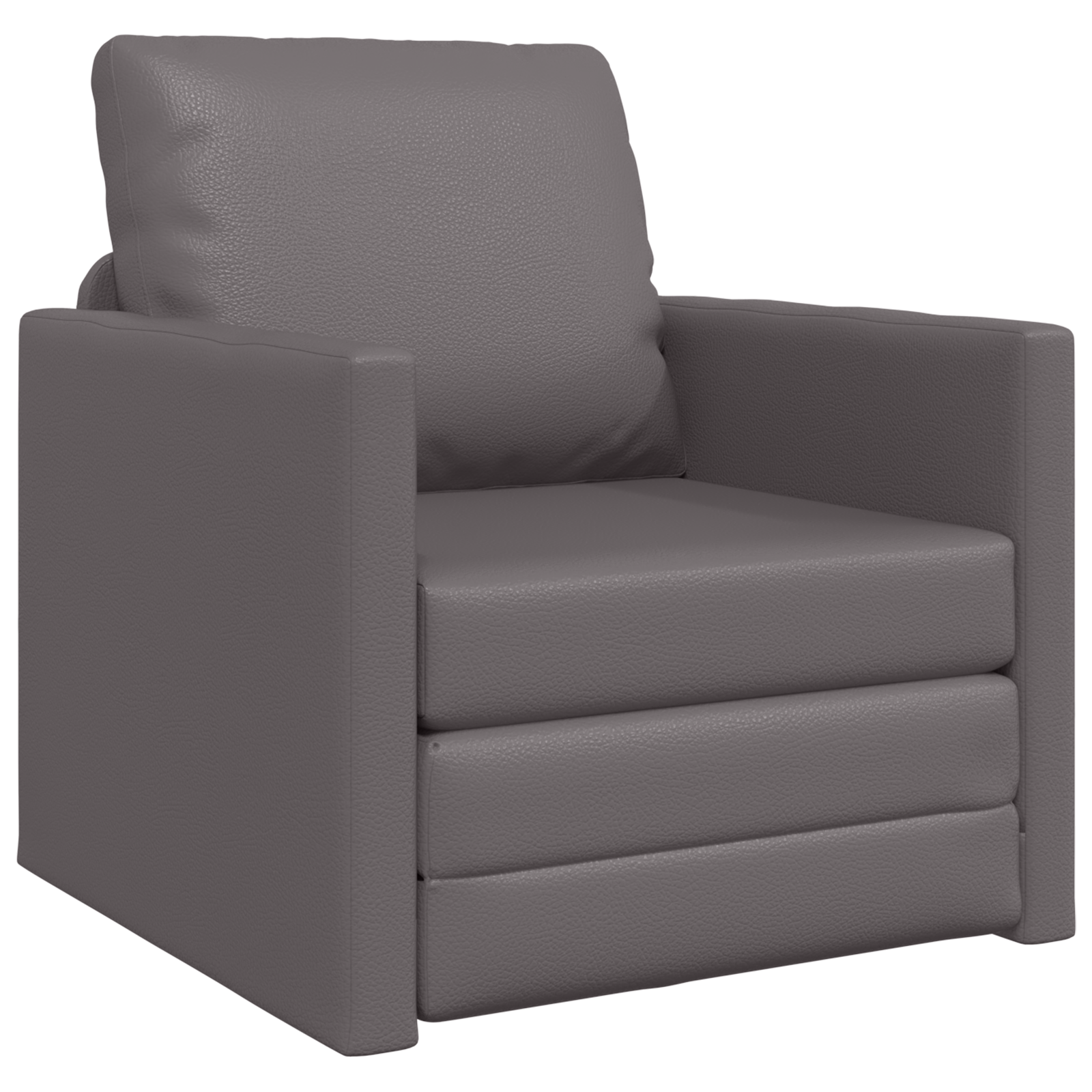 Divano Letto da Pavimento 2-in-1 Grigio 74x77x81 cm Pelle Sintetica