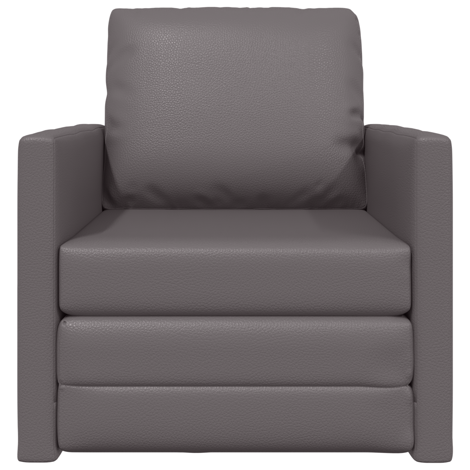 Divano Letto da Pavimento 2-in-1 Grigio 74x77x81 cm Pelle Sintetica
