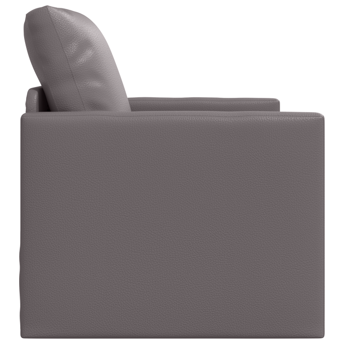 Divano Letto da Pavimento 2-in-1 Grigio 74x77x81 cm Pelle Sintetica