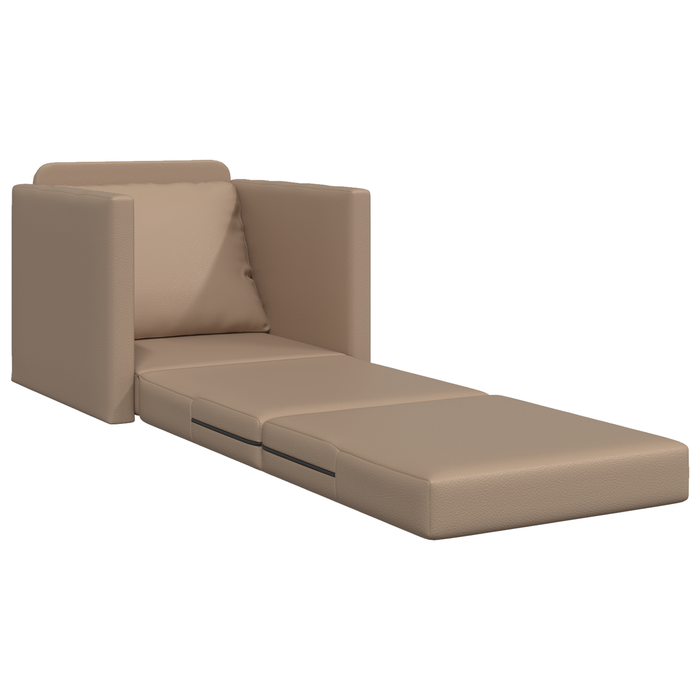 Divano letto vitaXL 2-in-1 Cappuccino 74x77x81 cm in pelle sintetica