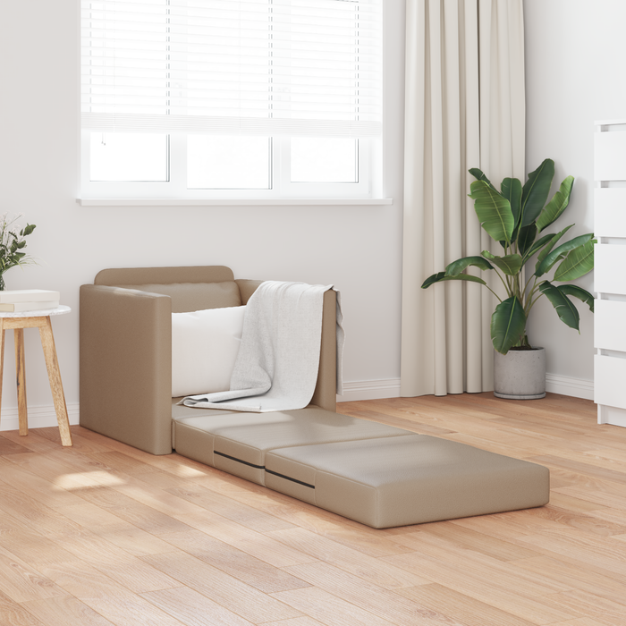 Divano letto vitaXL 2-in-1 Cappuccino 74x77x81 cm in pelle sintetica