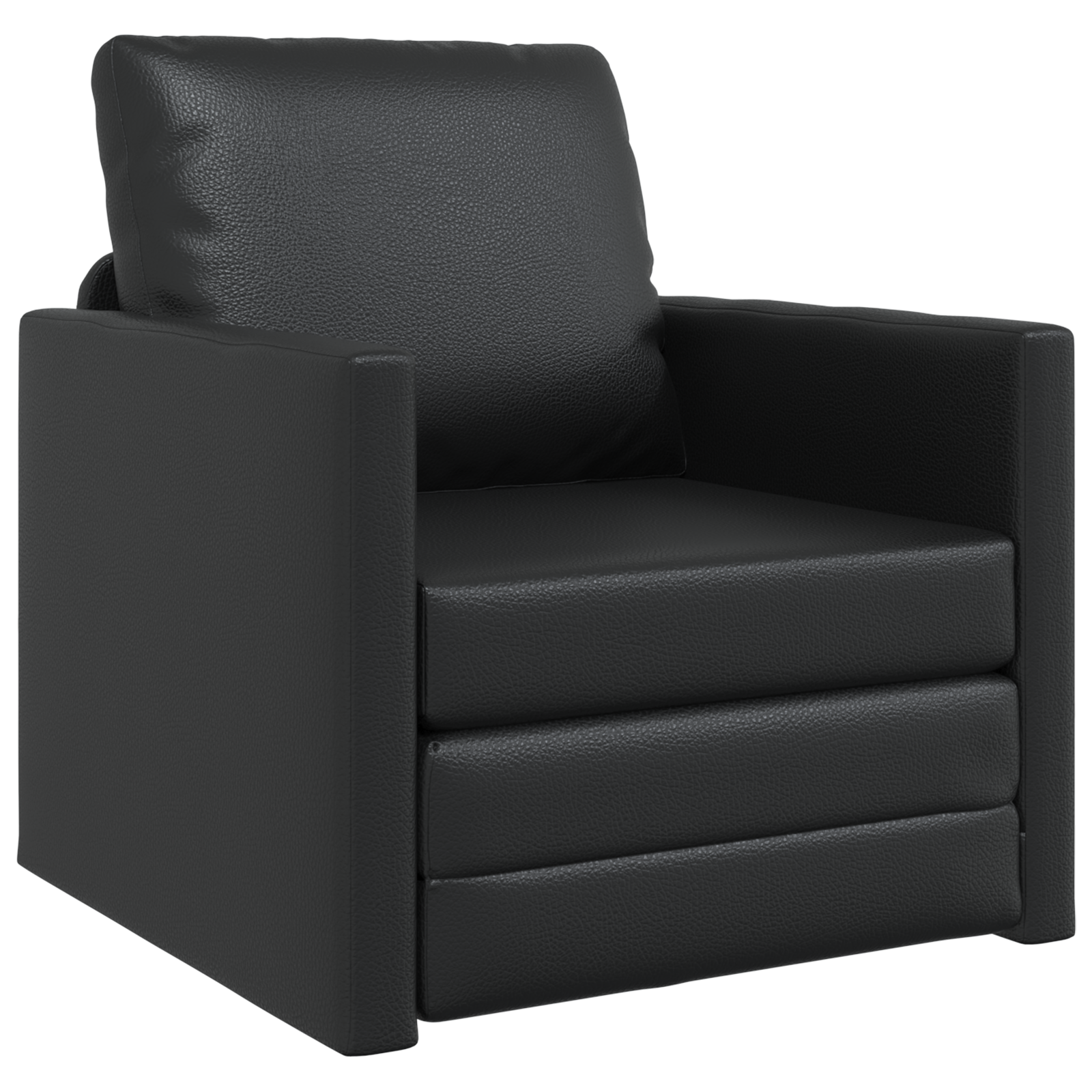 Divano Letto 2-in-1 Nera 74x77x81 cm Pelle Sintetica