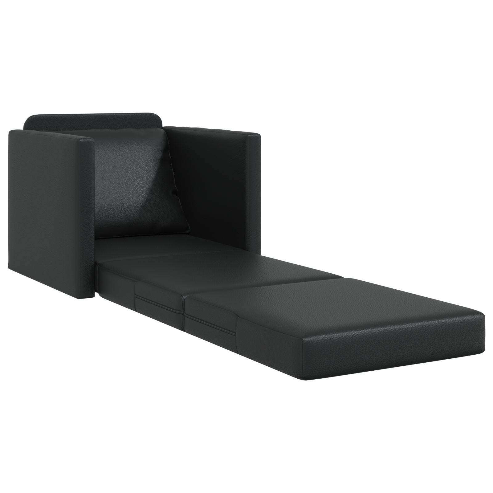 Divano Letto 2-in-1 Nera 74x77x81 cm Pelle Sintetica