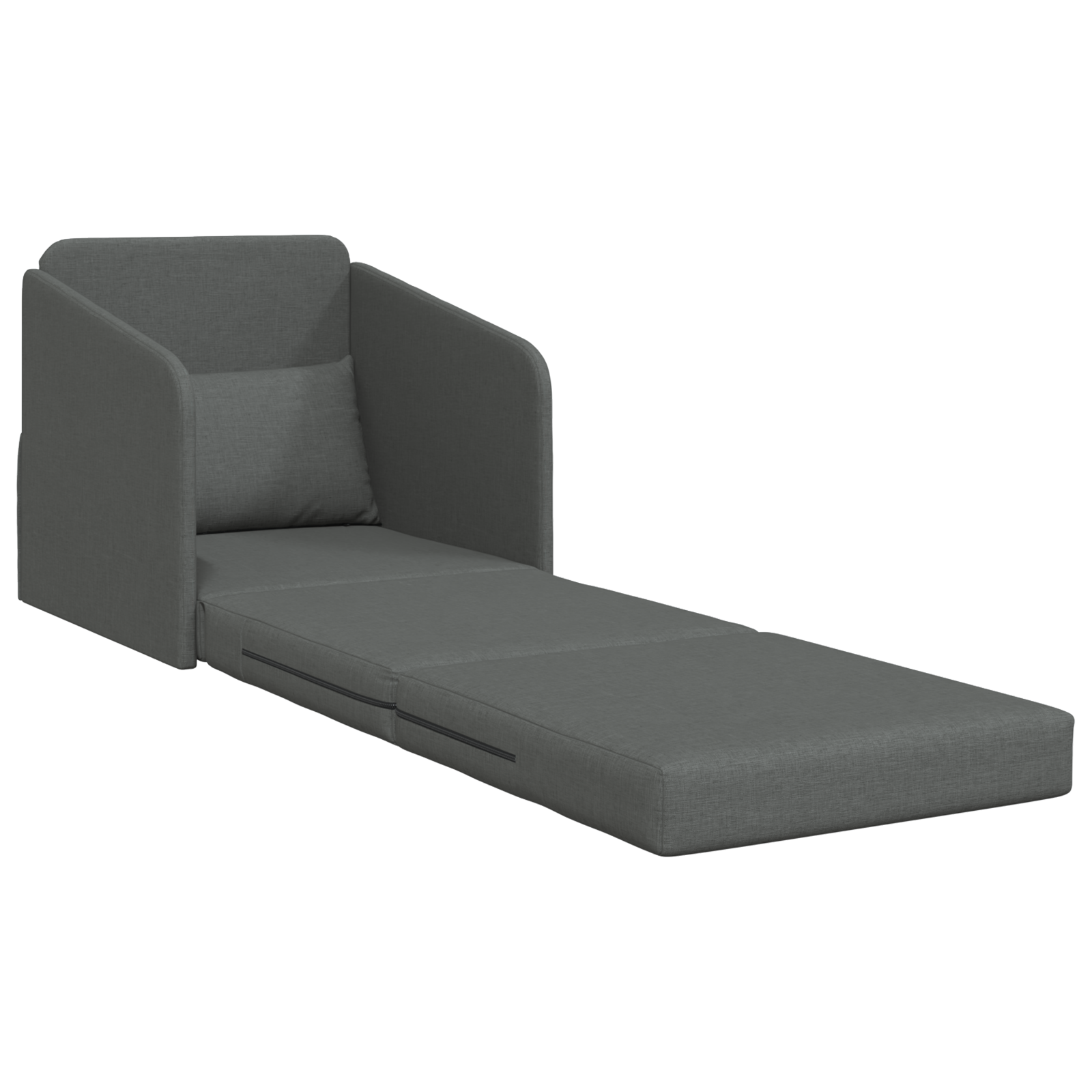 Divano Letto Pieghevole 2-in-1 Grigio Scuro 65x80x83 cm Tessuto