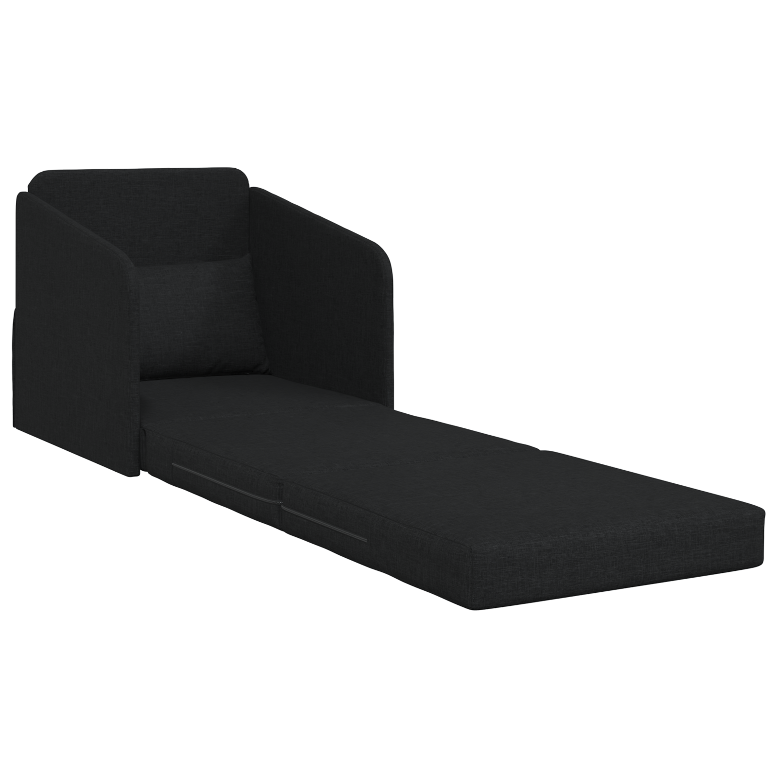 Divano Letto 2-in-1 Nero 65x80x83 cm Tessuto
