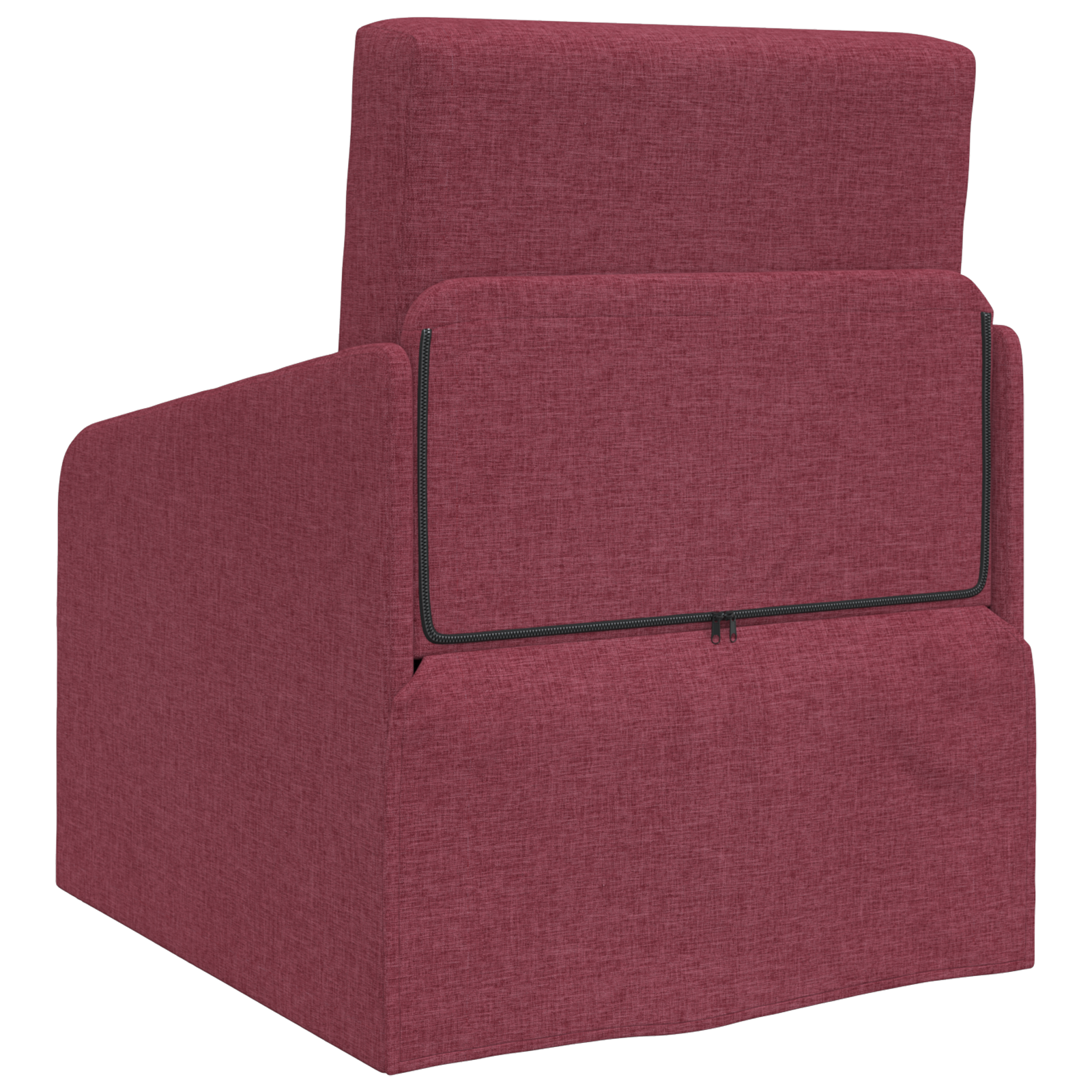 Divano letto a pavimento 2 in 1 rosso vino 65x80x83 cm tessuto
