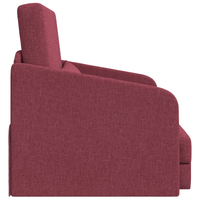 Divano letto a pavimento 2 in 1 rosso vino 65x80x83 cm tessuto