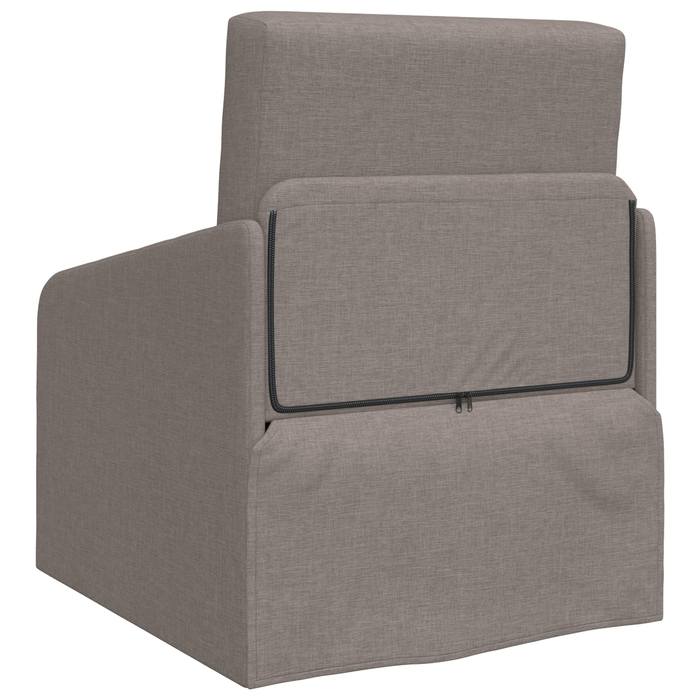Divano Letto 2-in-1 Tortora 65x80x83 cm Tessuto