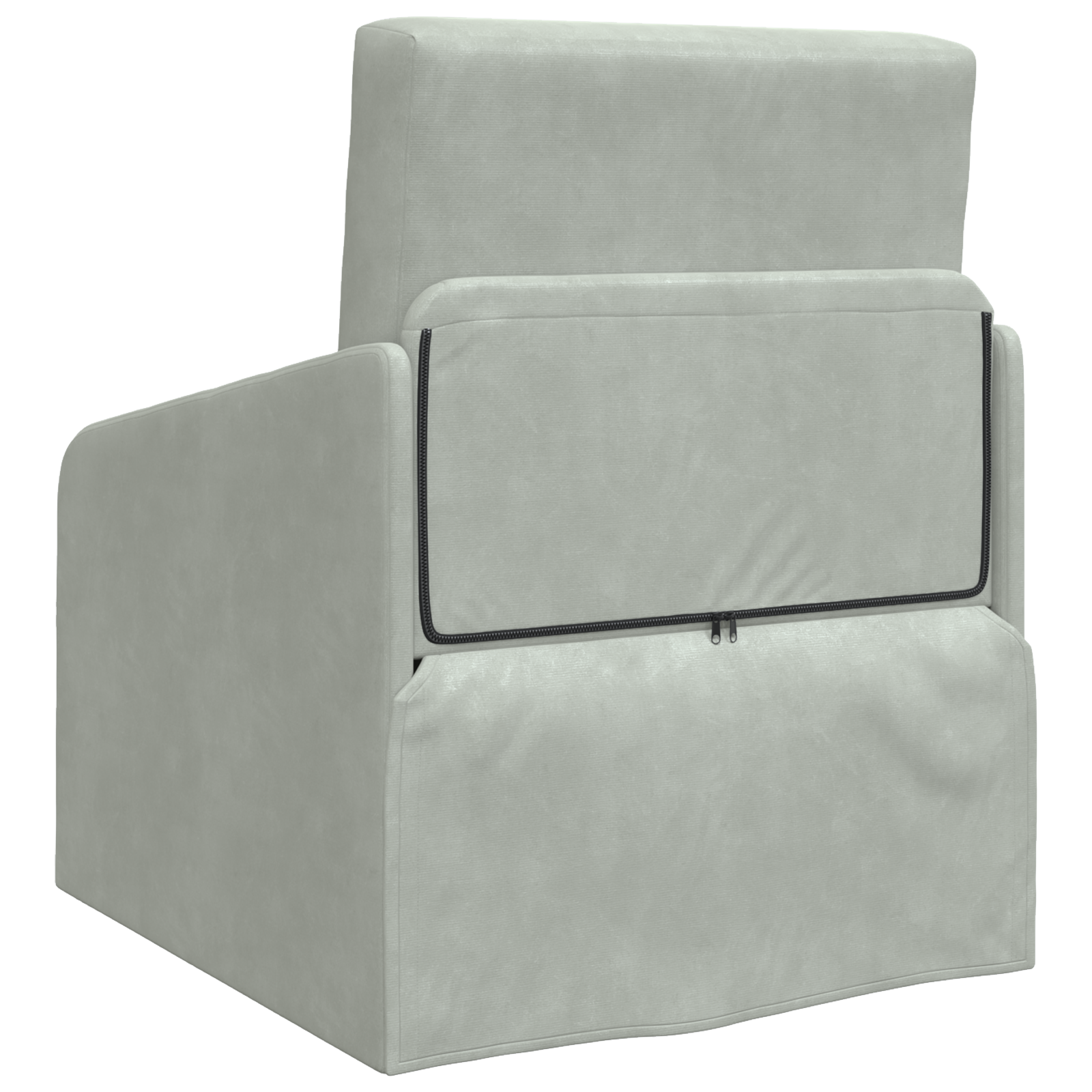 Divano Letto a Terra 2-in-1 Grigio Chiaro 65x80x83 cm Velluto