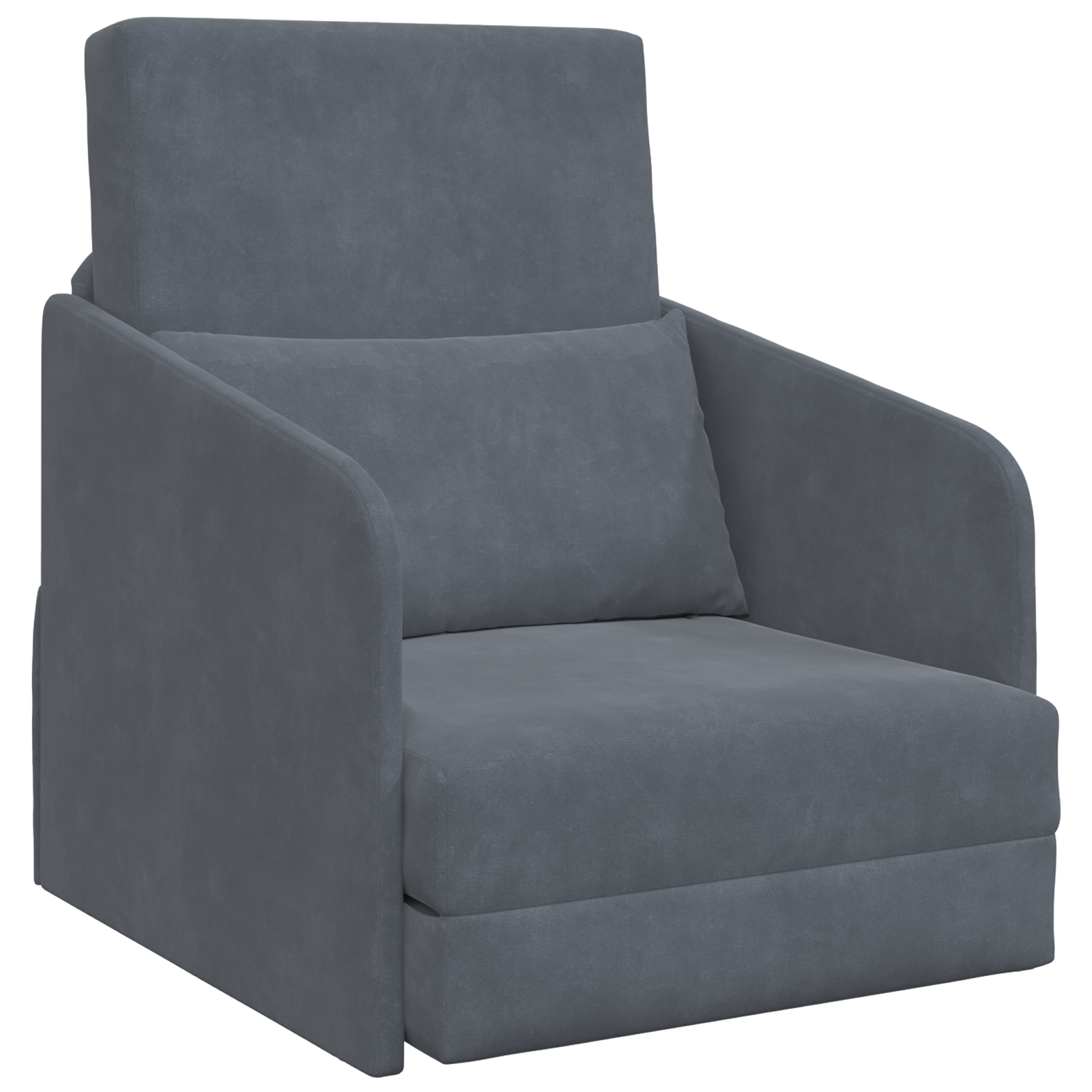 Divano Letto Pieghevole 2-in-1 Grigio Scuro 65x80x83 cm Velluto