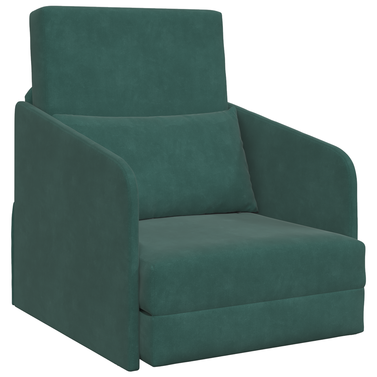 Divano Letto 2-in-1 Verde Scuro 65x80x83 cm Velluto
