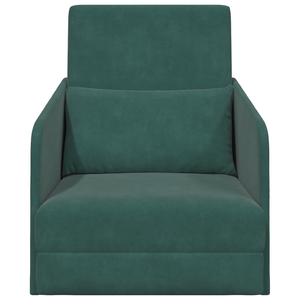 Divano Letto 2-in-1 Verde Scuro 65x80x83 cm Velluto