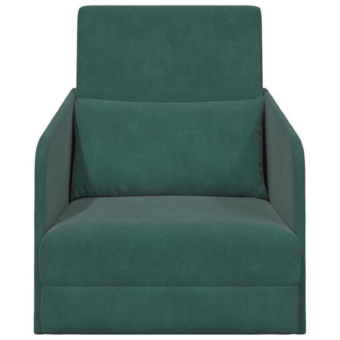 Divano Letto 2-in-1 Verde Scuro 65x80x83 cm Velluto