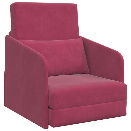 Divano Letto 2-in-1 Bordeaux 65x80x83 cm Velluto