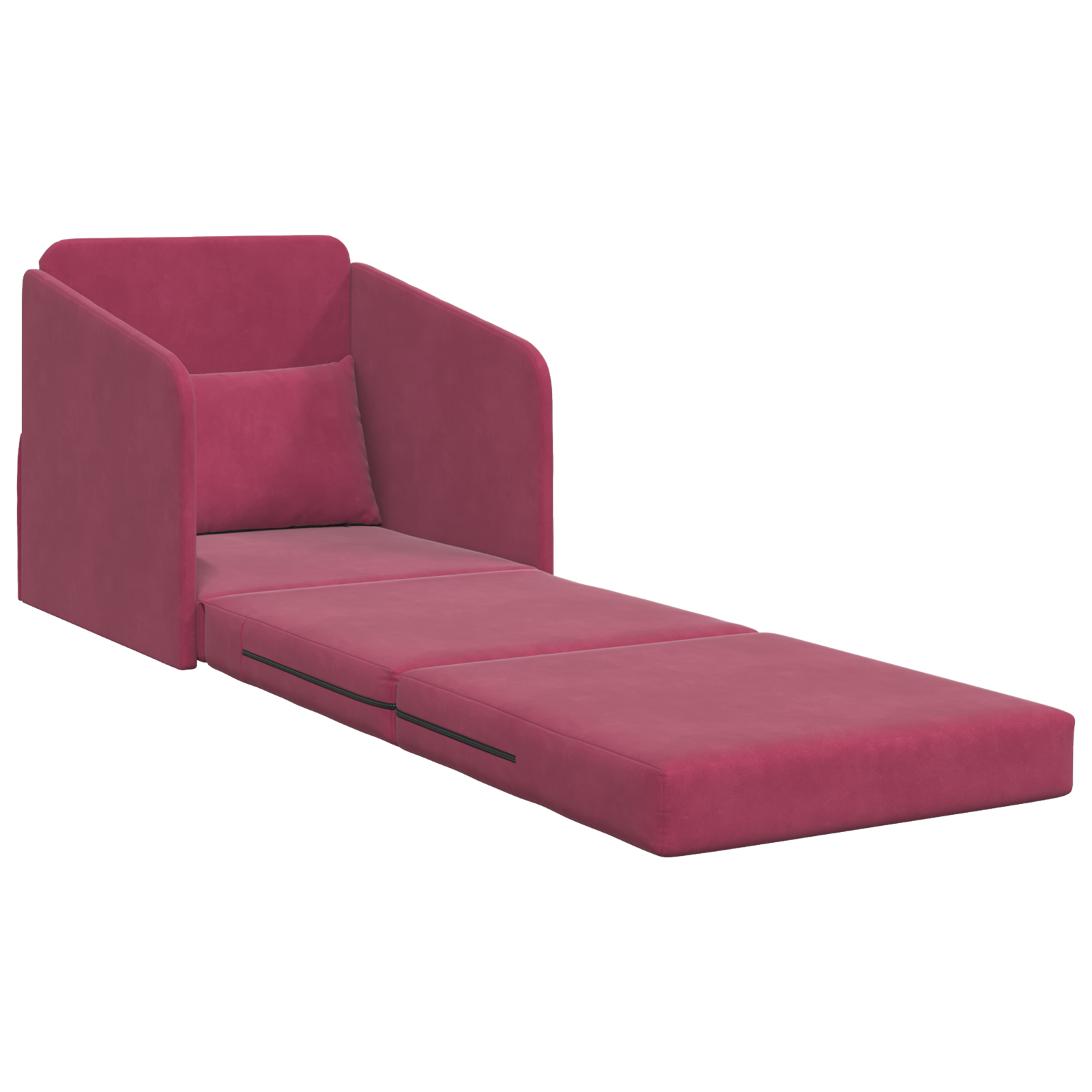 Divano Letto 2-in-1 Bordeaux 65x80x83 cm Velluto