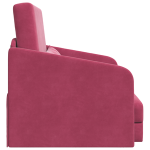 Divano Letto 2-in-1 Bordeaux 65x80x83 cm Velluto
