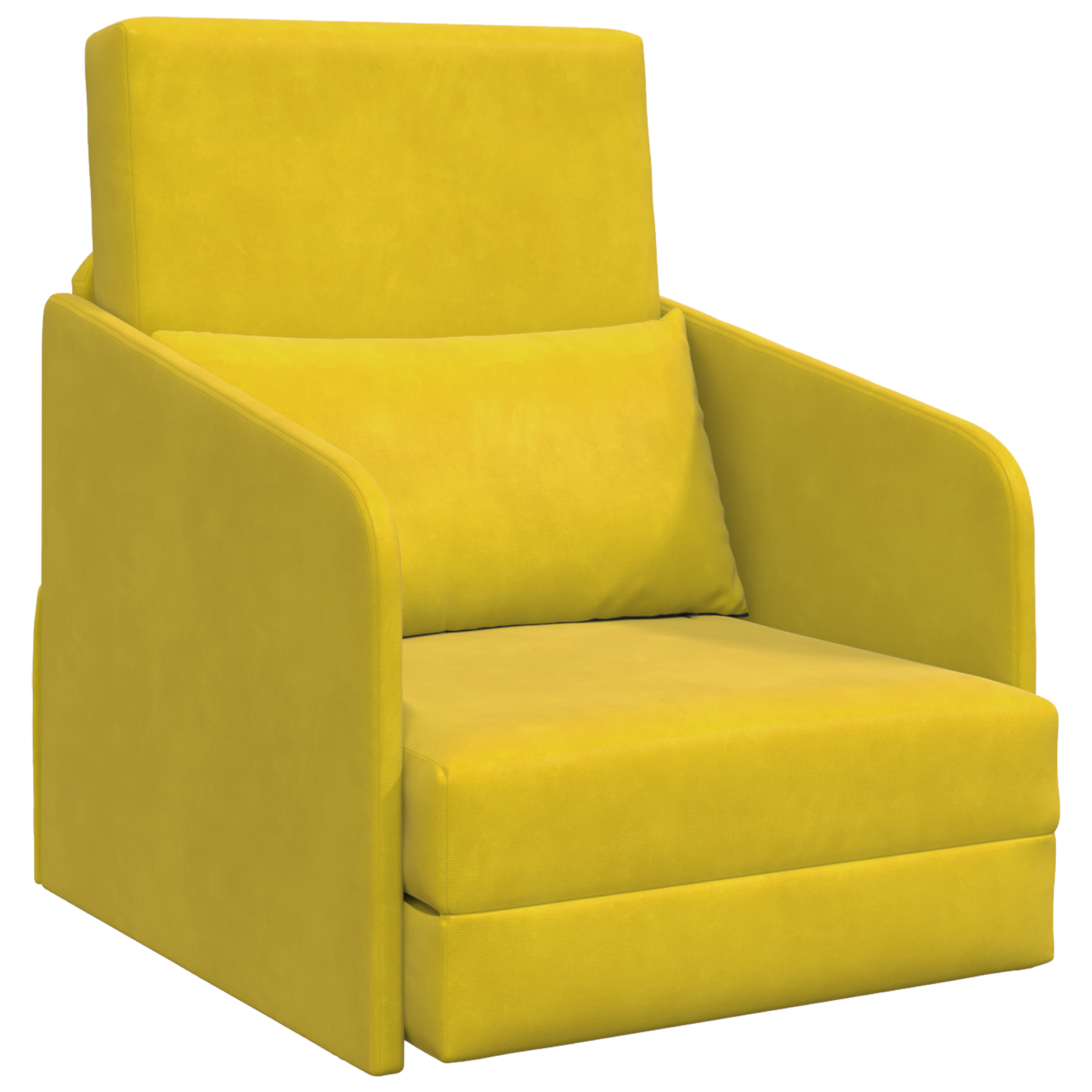 Divano Letto a Terra 2 in 1 Giallo 65x80x83 cm Velur