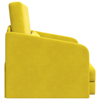 Divano Letto a Terra 2 in 1 Giallo 65x80x83 cm Velur