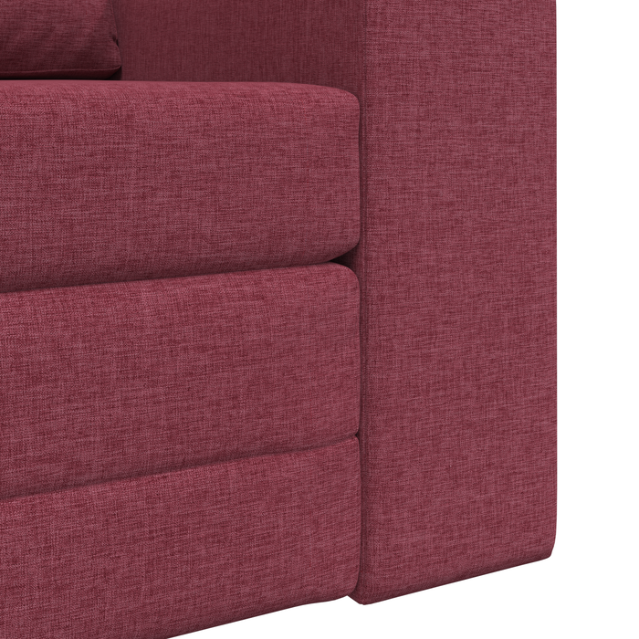 Divano Letto 2-in-1 Rosso Borgogna 98x71x83 cm Tessuto