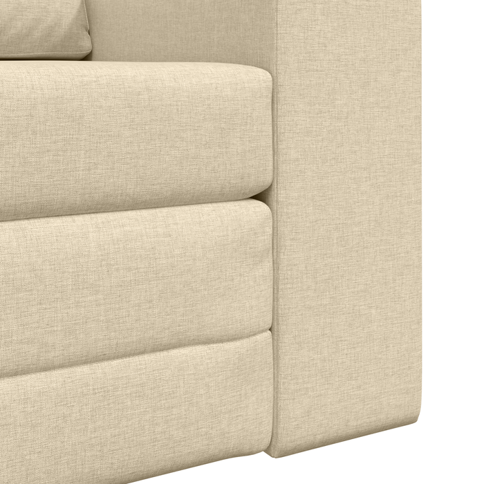 Divano Letto 2-in-1 Panna 98x71x83 cm Tappezzeria