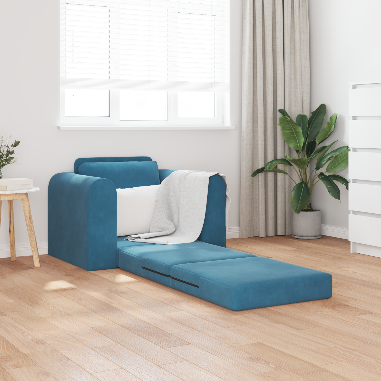 Divano Letto 2 in 1 Blu 98x71x83 cm