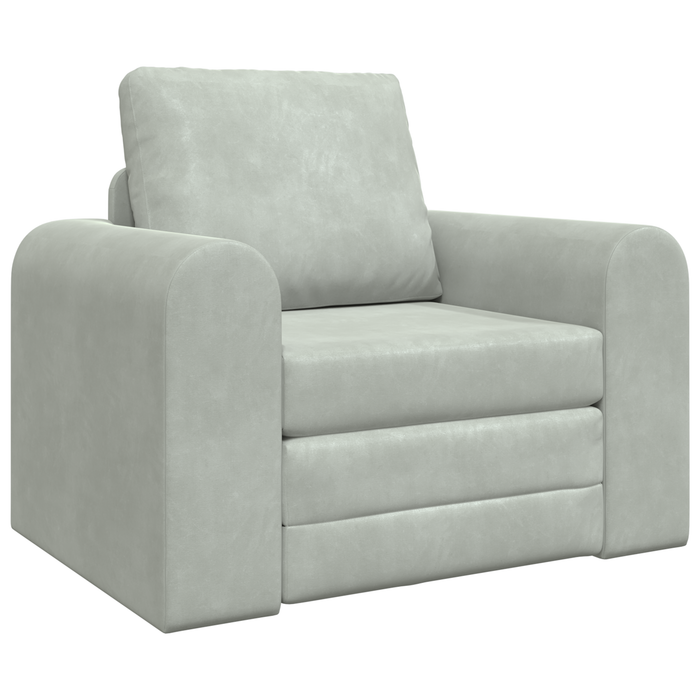 Divano Letto 2-in-1 Grigio Chiaro 98x71x83 cm Velvet