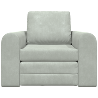Divano Letto 2-in-1 Grigio Chiaro 98x71x83 cm Velvet