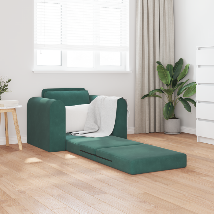 Divano Letto 2-in-1 Verde Scuro 98x71x83 cm