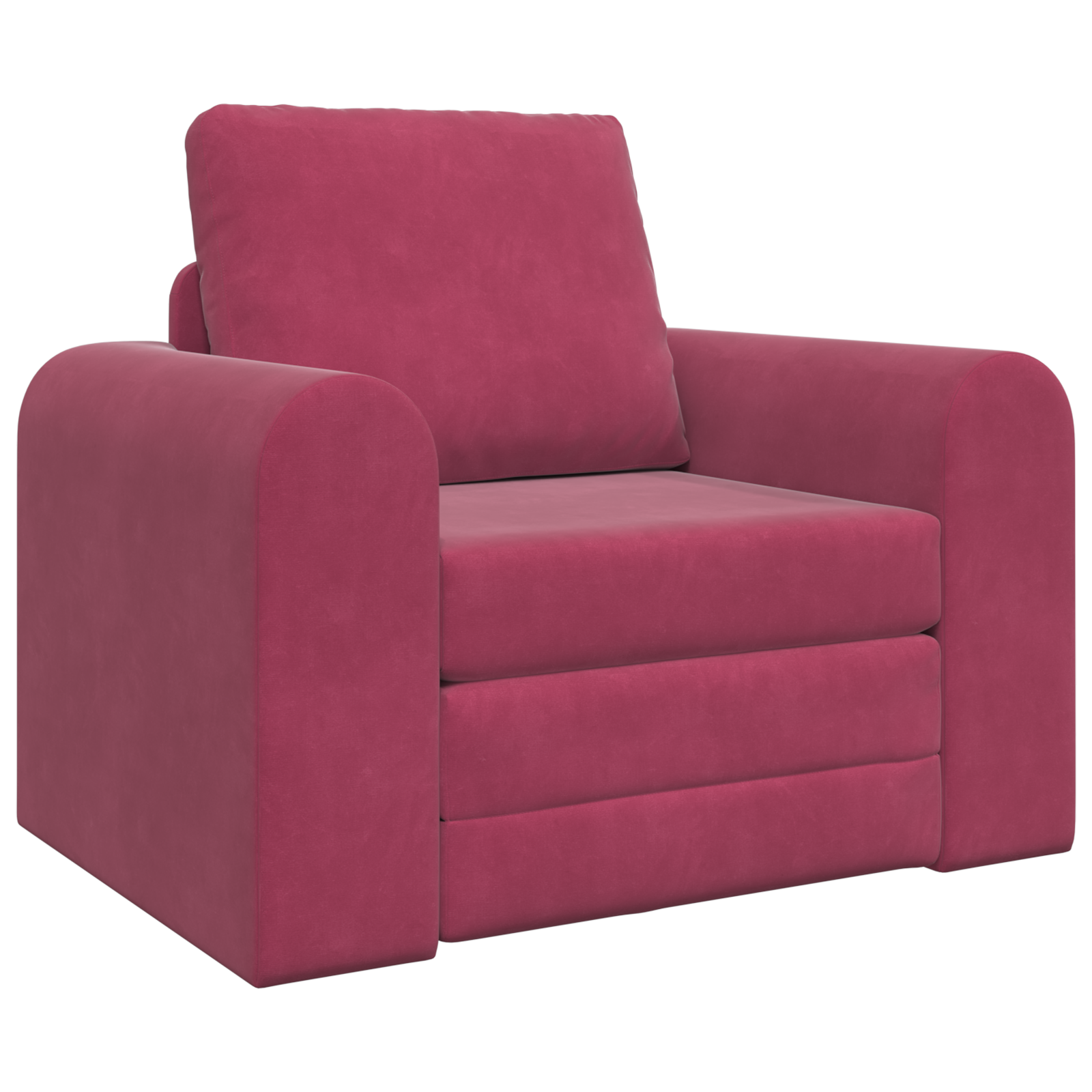 Divano Letto 2 in 1 Rosso Vino 98x71x83 cm Velluto